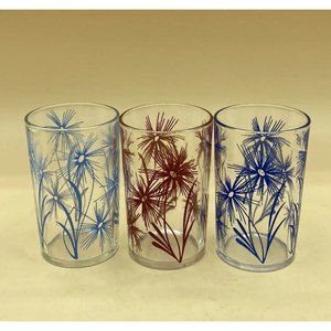 Vintage Swanky Swigs Light / Dark Blue & Red Cornflower Kraft Foods Juice Glass